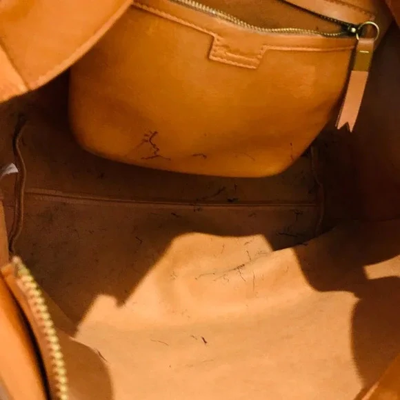 Madewell Brown Leather Zip-top Transport Tote Bag XL size - Picture 3 of 16